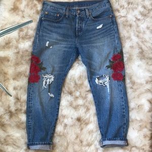 Levi’s 501 floral tapered jeans